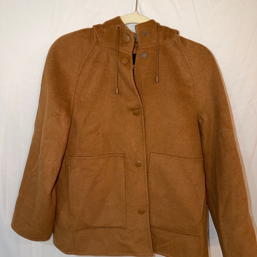 Banana Republic Camel Wood Blend Hooded Jacket